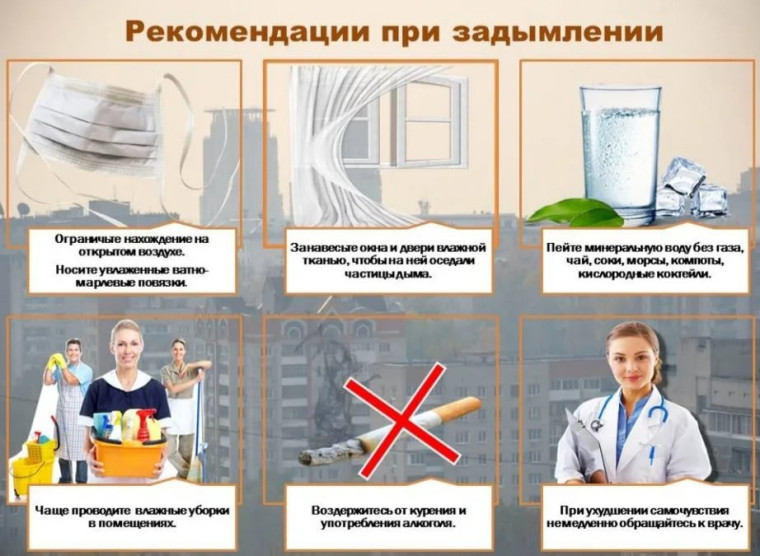 Рекомендации населению при задымлении. Рекомендации населению при задымлении.